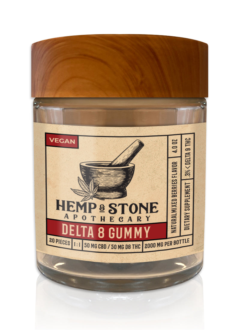 Hemp & Stone Apothecary 1:1 50mg CBD & Delta 8 Gummy 2000mg