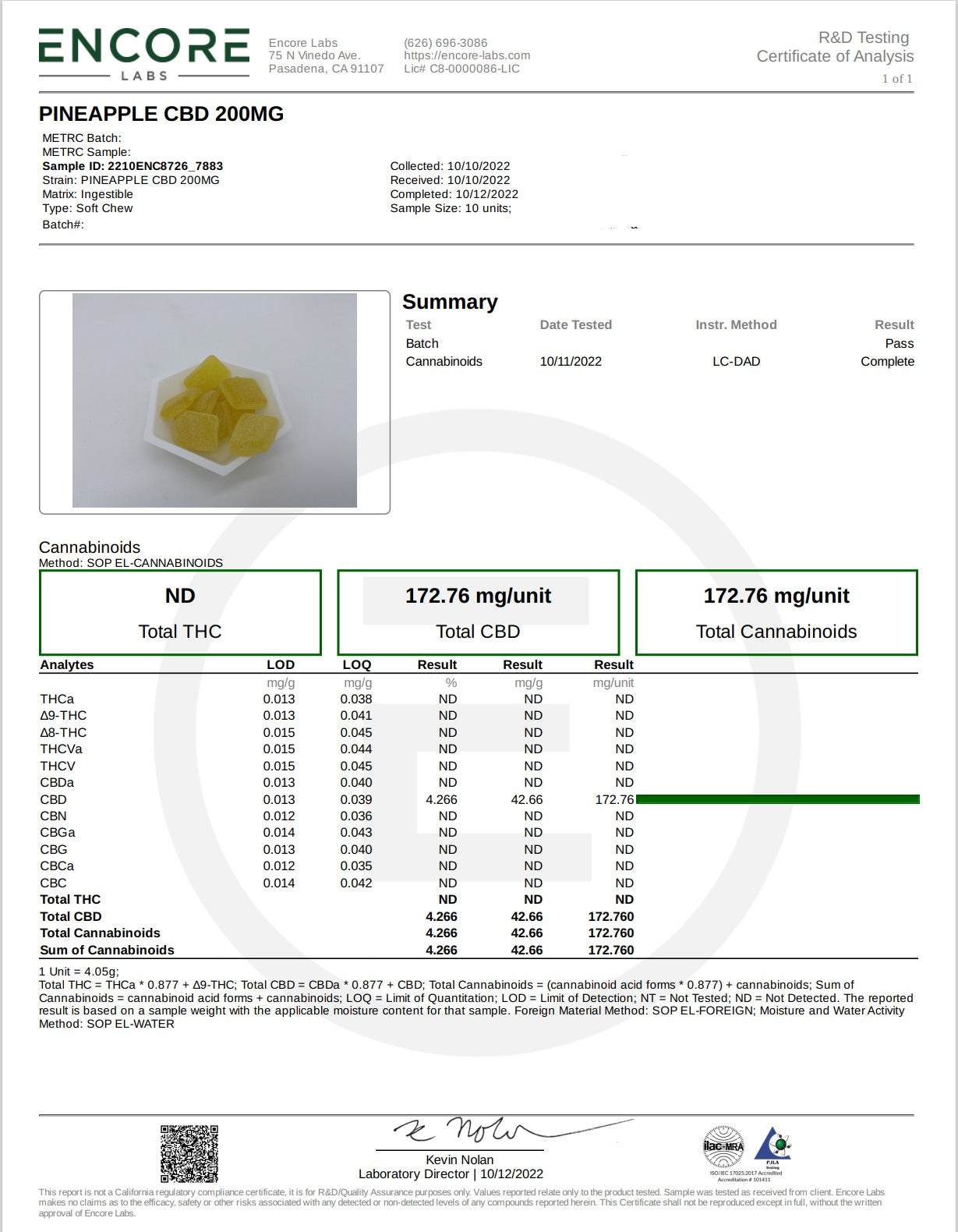 Hemp & Stone Apothecary 175mg CBD Isolate Gummy 3500mg