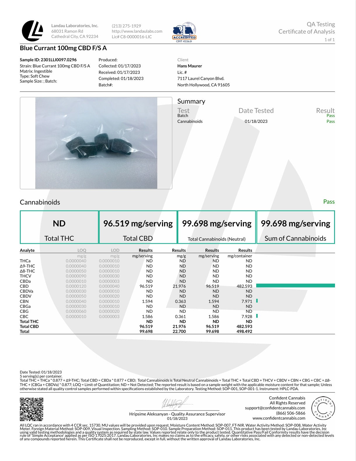 Hemp & Stone Apothecary 100mg full spec CBD Gummy 2000mg