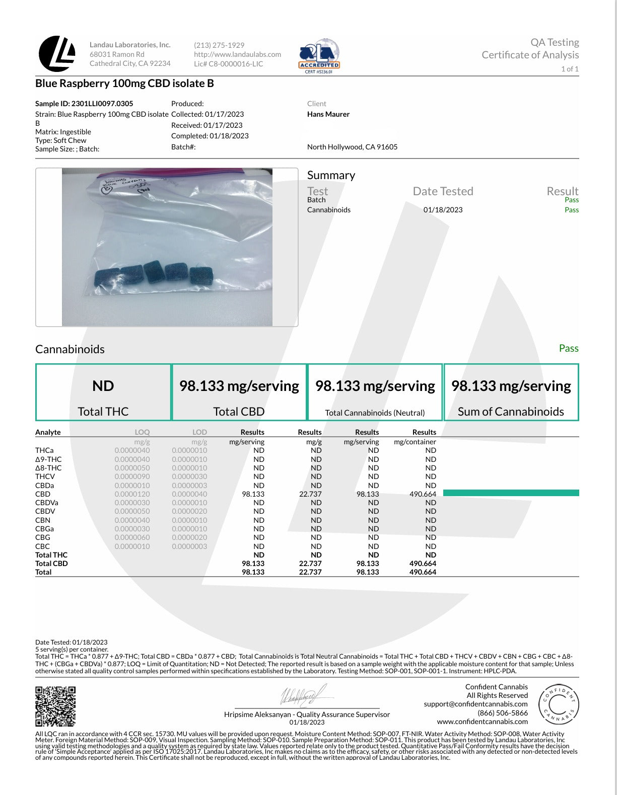 Hemp & Stone Apothecary 100mg CBD Isolate Gummy 2000mg