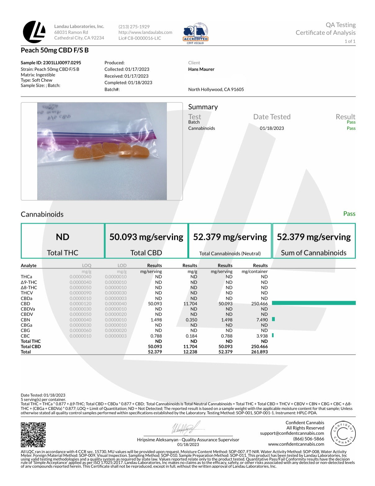 Hemp & Stone Apothecary 50mg full spec CBD Gummy 1000mg