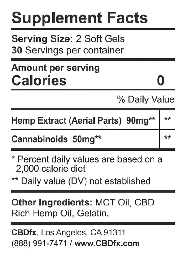 CBD FX CBD Gel Capsules 750-1500MG