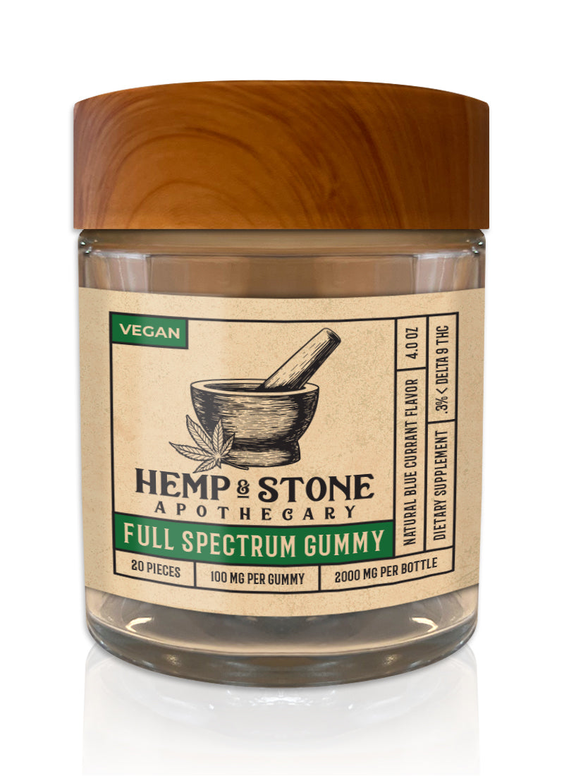 Hemp & Stone Apothecary 100mg full spec CBD Gummy 2000mg