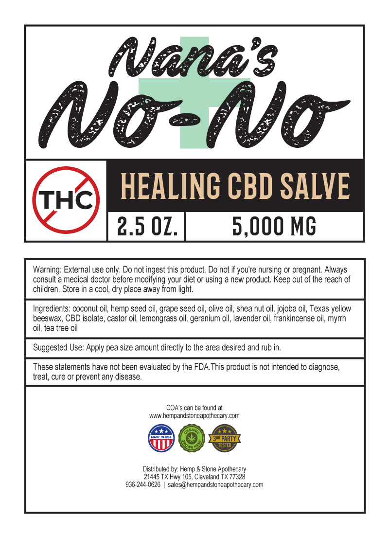 Nana’s No-No Healing CBD Salve (2X THE CBD FOR FREE)