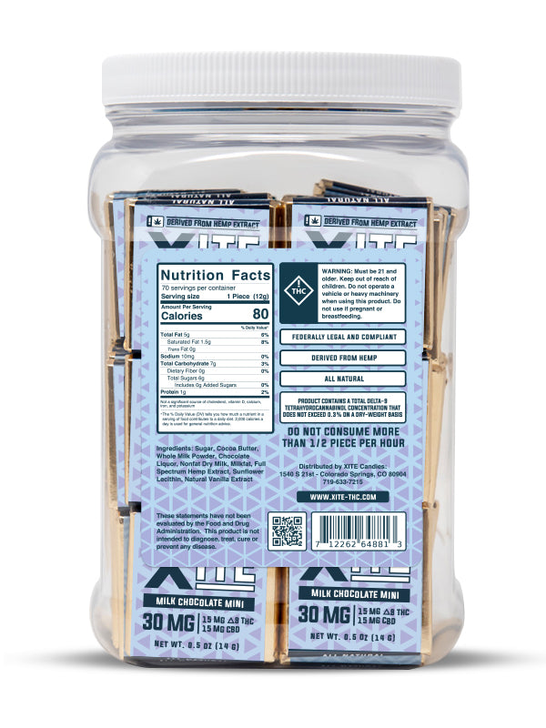 XITE Delta 9 Milk Chocolate Minis